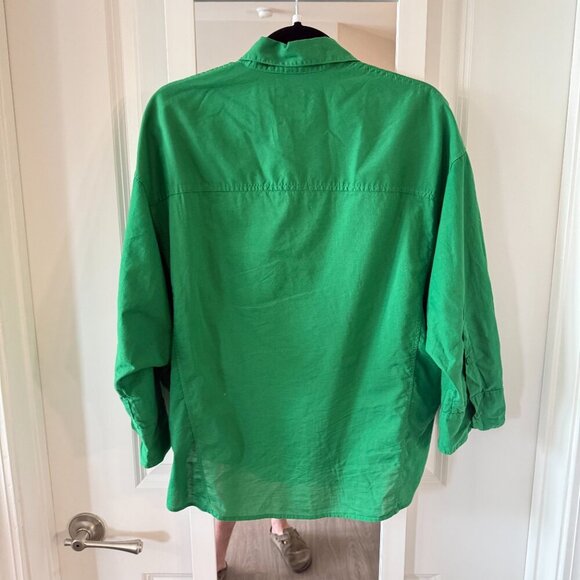 A Shirt Thing Green Button Up Long Sleeve Blouse Size XS - Picture 6 of 6